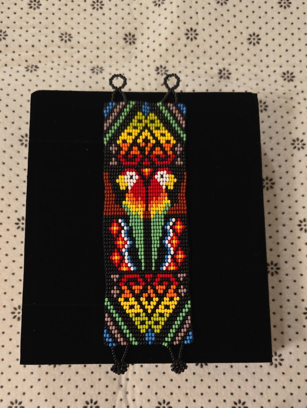 Handmade Multicolor Beaded Bracelet - Floral Pattern
